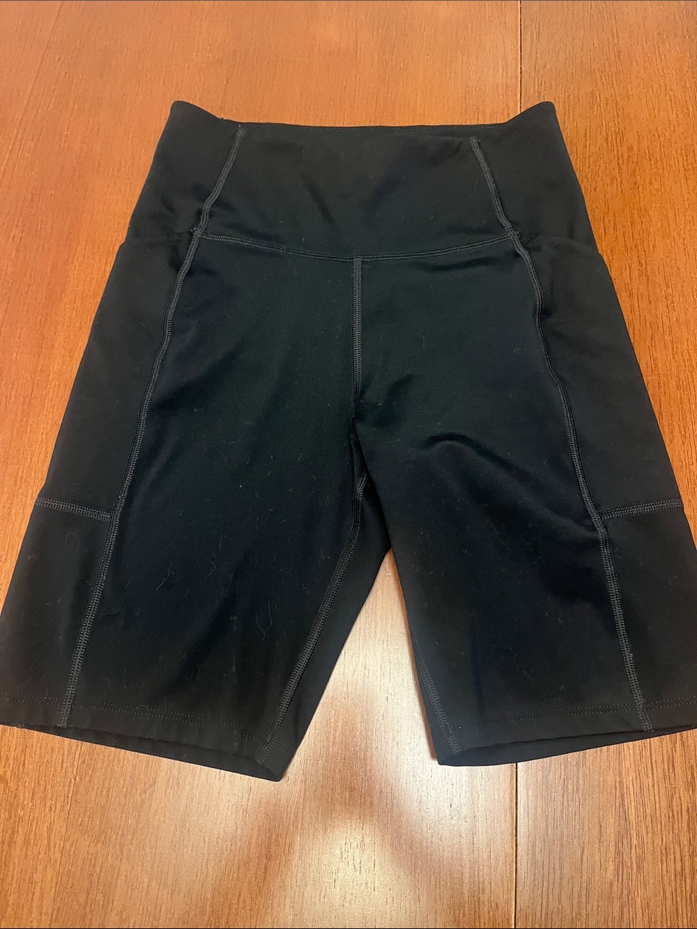 Girlfriend collective-High-Waist Black Biker Shorts - Sz M